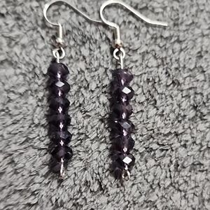 Purple Beaded Earrings
